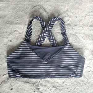 Lululemon Navy Pinstripe Sports Bra Size 12